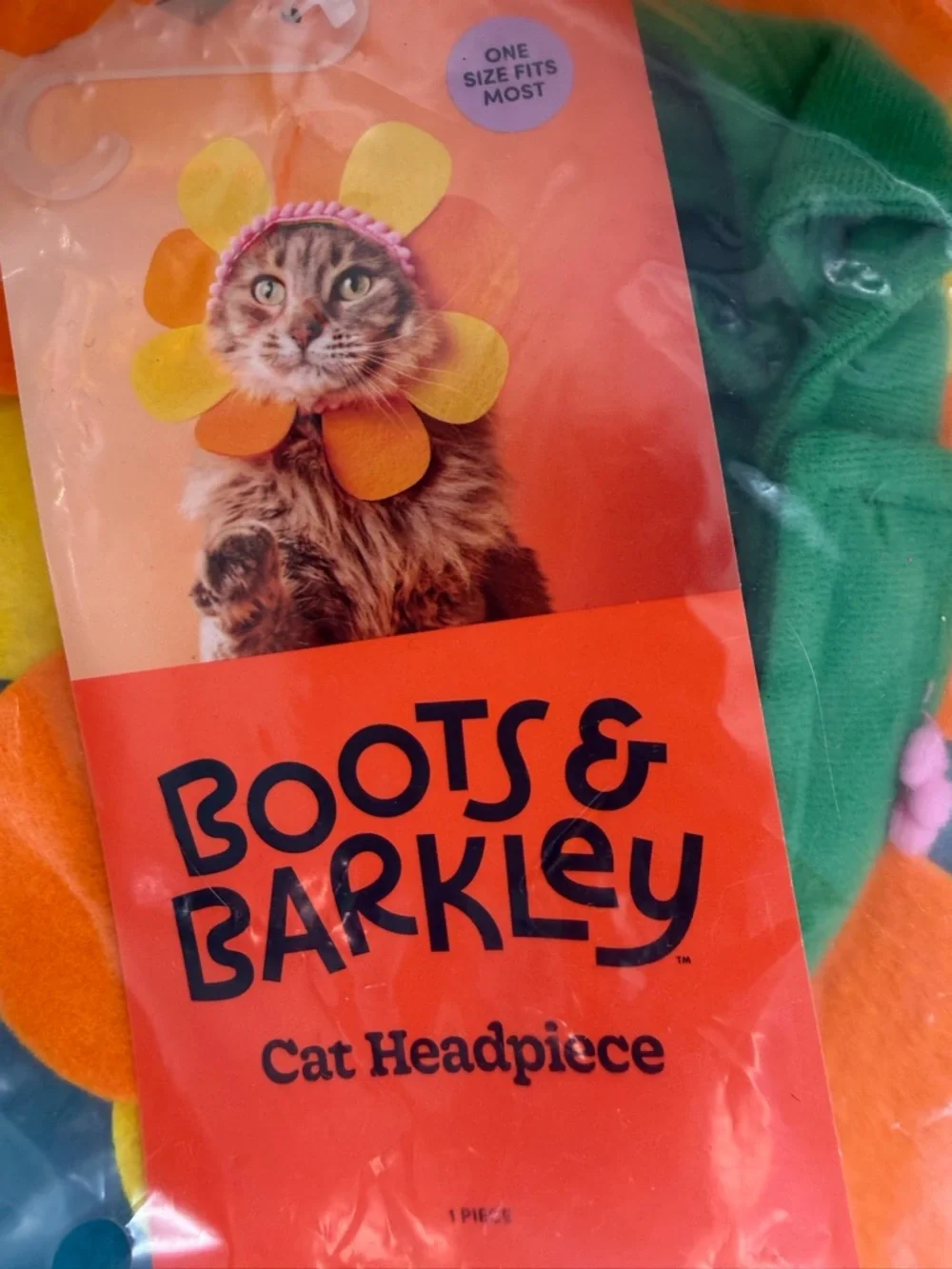 Boots & Barkley Floral Cat Headpiece with Orange and Yellow Petals